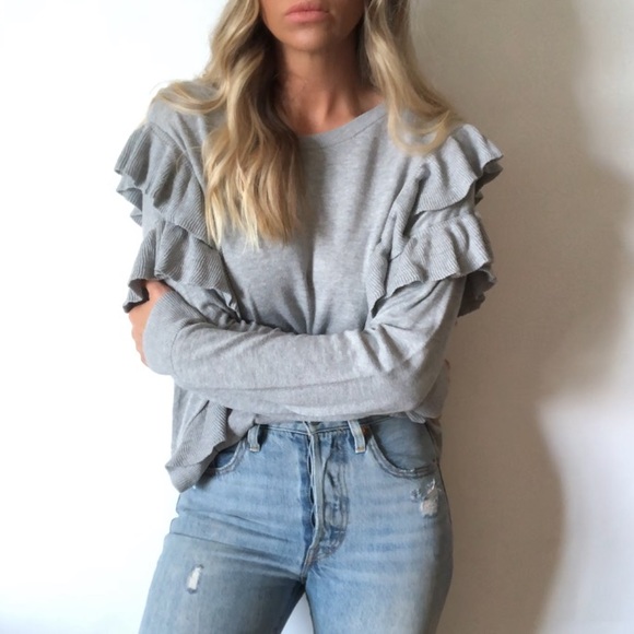 Michael Kors Sweaters - •Michael Kors• pearl heather ruffle sweater